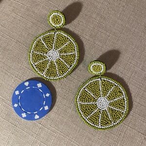 Lime Statement Beaded Earrings